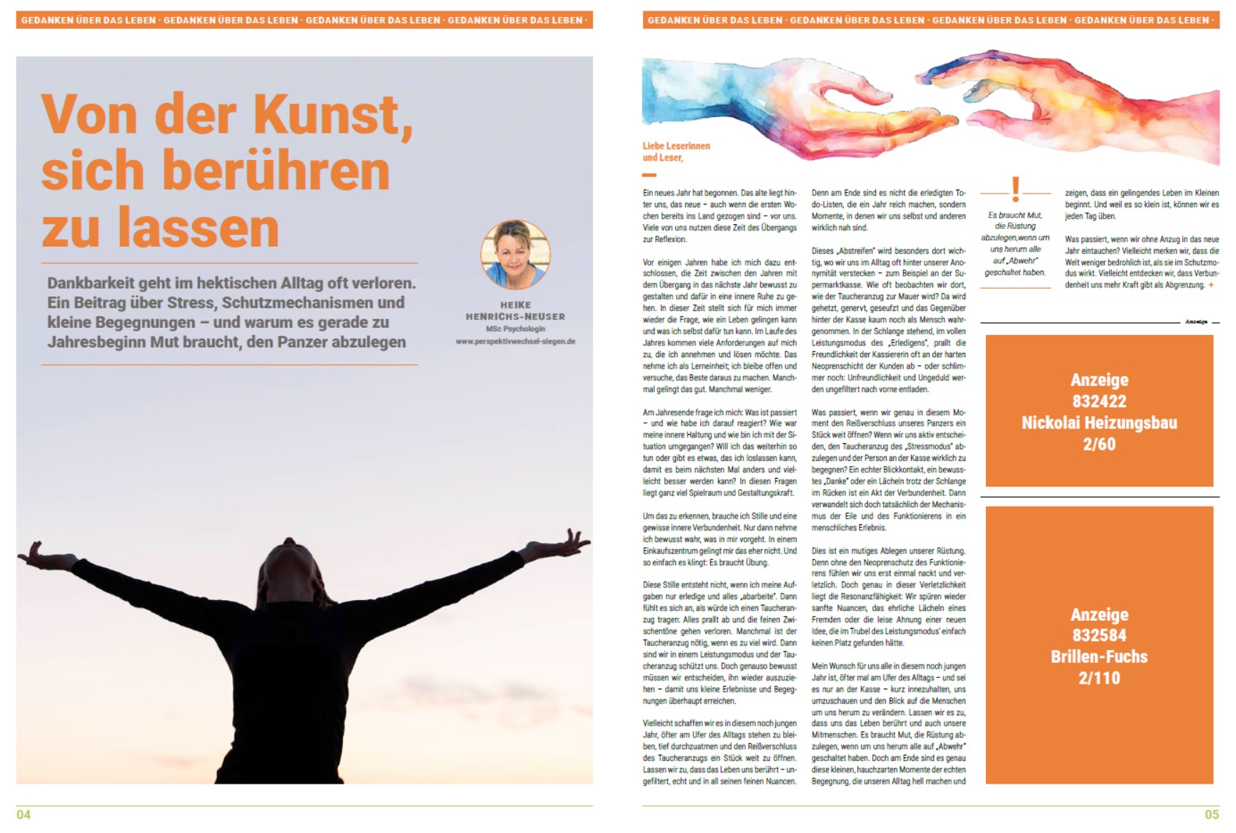 Von der Kunst, sich berühren zu lassen